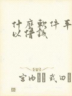 什么软件平台可以借钱