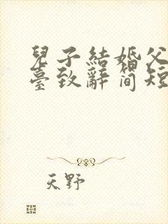 儿子结婚父亲上台致辞简短大气