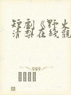 短剧《野火》沈清梨在线观看全集