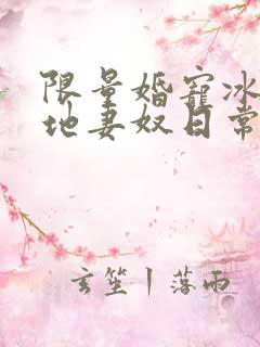 限量婚宠冰山爹地妻奴日常大结局