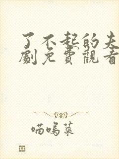 了不起的夫人短剧免费观看全集