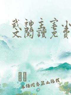 武神主宰小说全文阅读免费