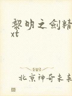 黎明之剑精校txt