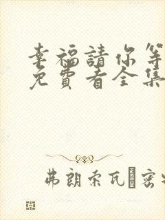 幸福请你等等我免费看全集