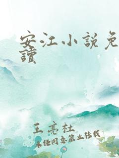 安江小说免费阅读