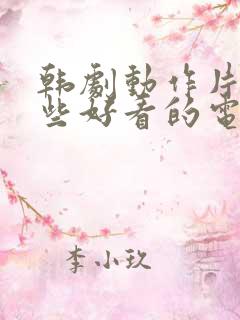 韩剧动作片有哪些好看的电视剧