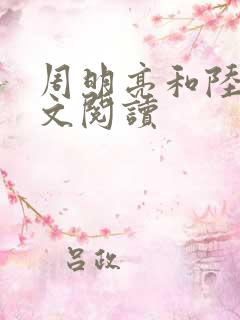 周明亮和陆瑶全文阅读