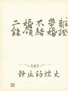 二婚不带离婚证能领结婚证吗