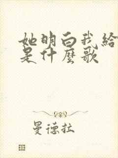 她明白我给不起是什么歌