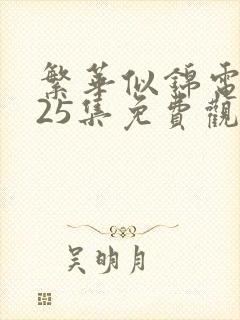 繁华似锦电视剧25集免费观看