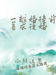 一离婚后前夫哭着求复婚