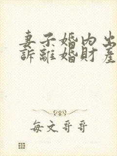 妻子婚内出轨起诉离婚财产怎么分