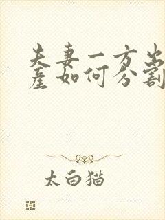 夫妻一方出轨财产如何分割