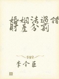 婚姻法过错方的财产分割