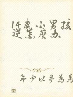 14岁小男孩叛逆怎么办