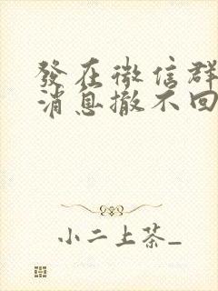 发在微信群里的消息撤不回怎么办