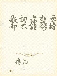 歌词你想要的我却不能够给你我所有