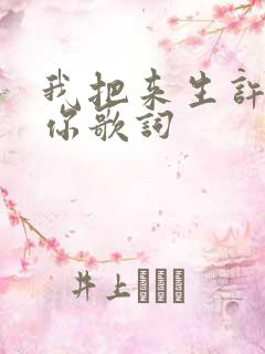 我把来生许给了你歌词