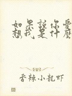 如果说你爱我你想我是什么歌