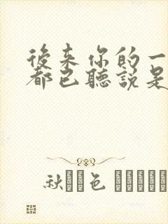 后来你的一切我都已听说是什么歌