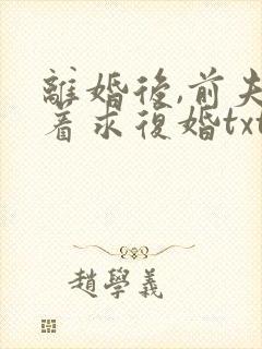 离婚后,前夫哭着求复婚txt