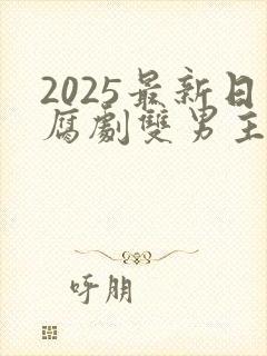 2025最新日腐剧双男主剧