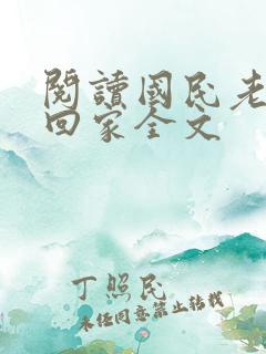 阅读国民老公带回家全文