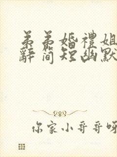 弟弟婚礼姐姐致辞简短幽默