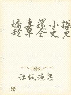 娇妻还小总裁要趁早全文免费阅读