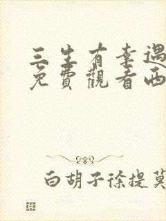 三生有幸遇见你免费观看西瓜网