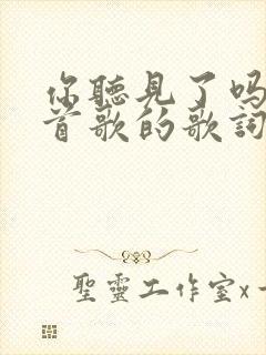 你听见了吗是哪首歌的歌词