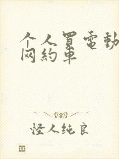 个人买电动车跑网约车