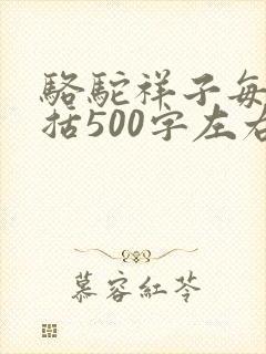 骆驼祥子每章概括500字左右