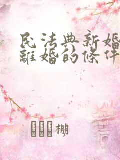 民法典新婚姻法离婚的条件