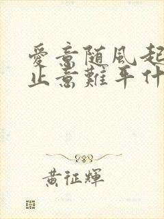 爱意随风起 风止意难平什么歌