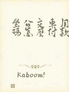 坐公交车用乘车码怎么付款