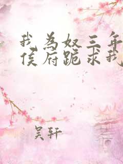 我为奴三年后全侯府跪求我原谅的小说