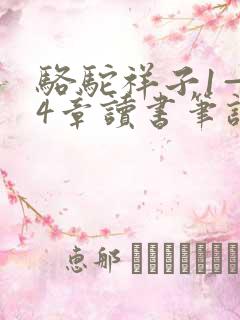 骆驼祥子1—24章读书笔记