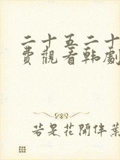 二十五二十一免费观看韩剧