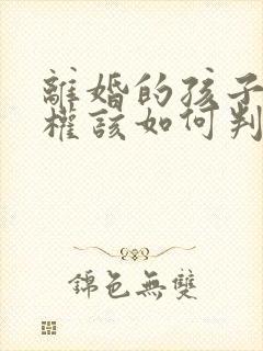 离婚的孩子抚养权该如何判