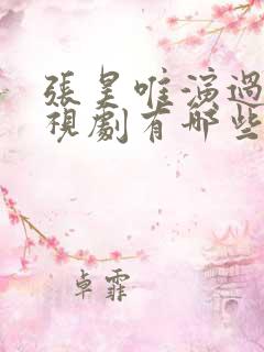 张昊唯演过的电视剧有哪些