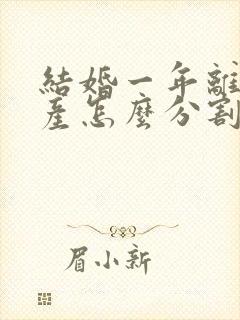 结婚一年离婚财产怎么分割