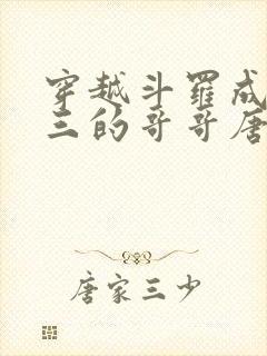 穿越斗罗成为唐三的哥哥唐蓝