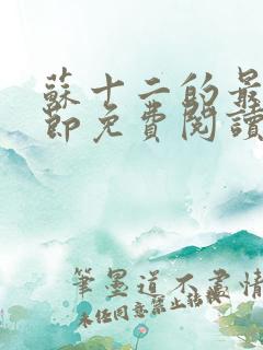 苏十二的最新章节免费阅读