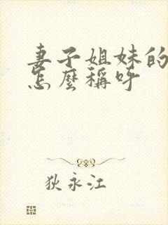 妻子姐妹的丈夫怎么称呼