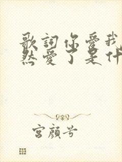 歌词你爱我吗当然爱了是什么歌名