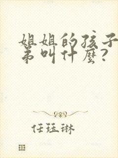 姐姐的孩子叫弟弟叫什么?