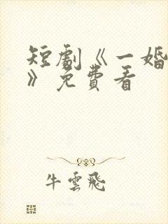 短剧《一婚到底》免费看