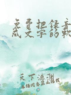 免费把录音转换成文字的软件