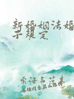 新婚姻法婚前房子规定